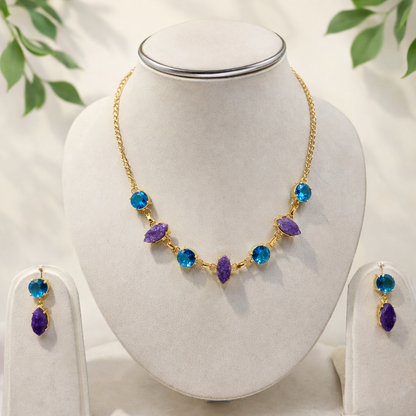 Gold Multi Shape Necklace Set Elegant Minimal Statement Jewelry