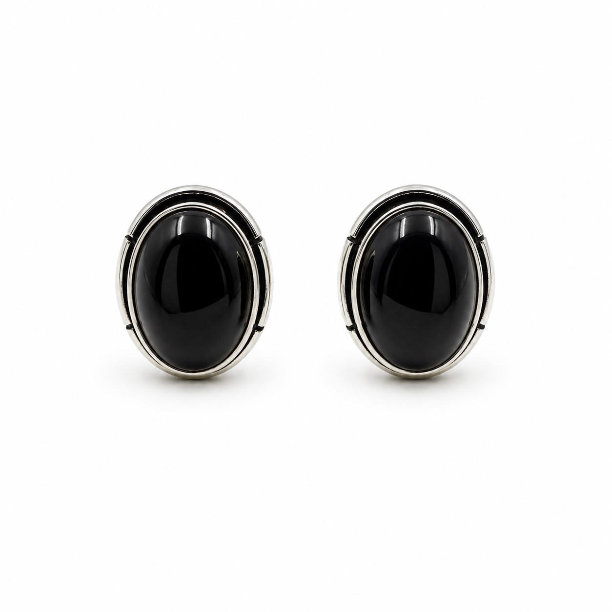 Classic Oval Silver Plated Cufflinks for Men Formal Shirt Accessory CL-PARENT-SLV03