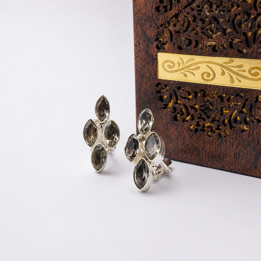 Vintage Floral Cluster Silver Plated Cufflinks for Men Formal Wear CL-PARENT-SLV02