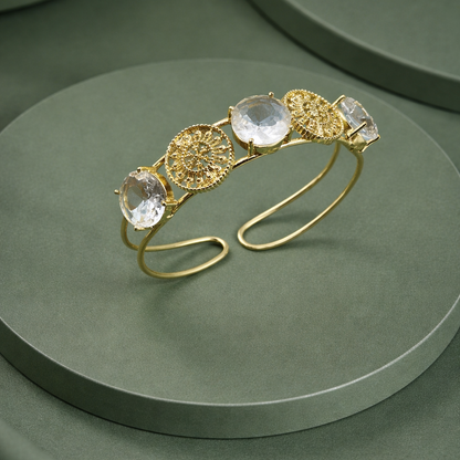 Elegant Gold Bracelet with Vintage Filigree Design CUF06-GLD