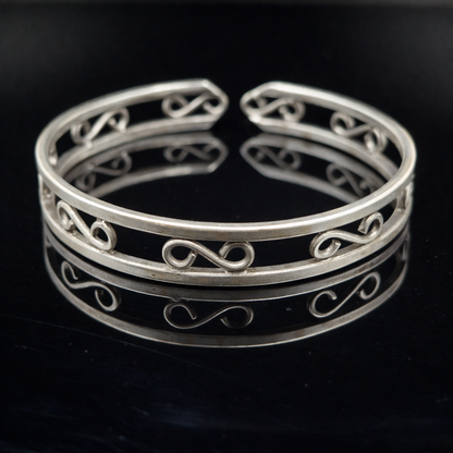 Elegant Open Cuff Bracelet | Minimalist Infinity Scroll Design Bangle CUF10