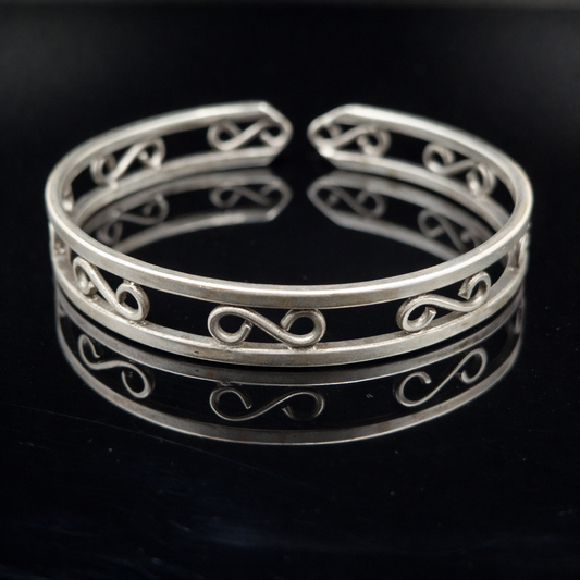 Elegant Open Cuff Bracelet | Minimalist Infinity Scroll Design Bangle CUF10
