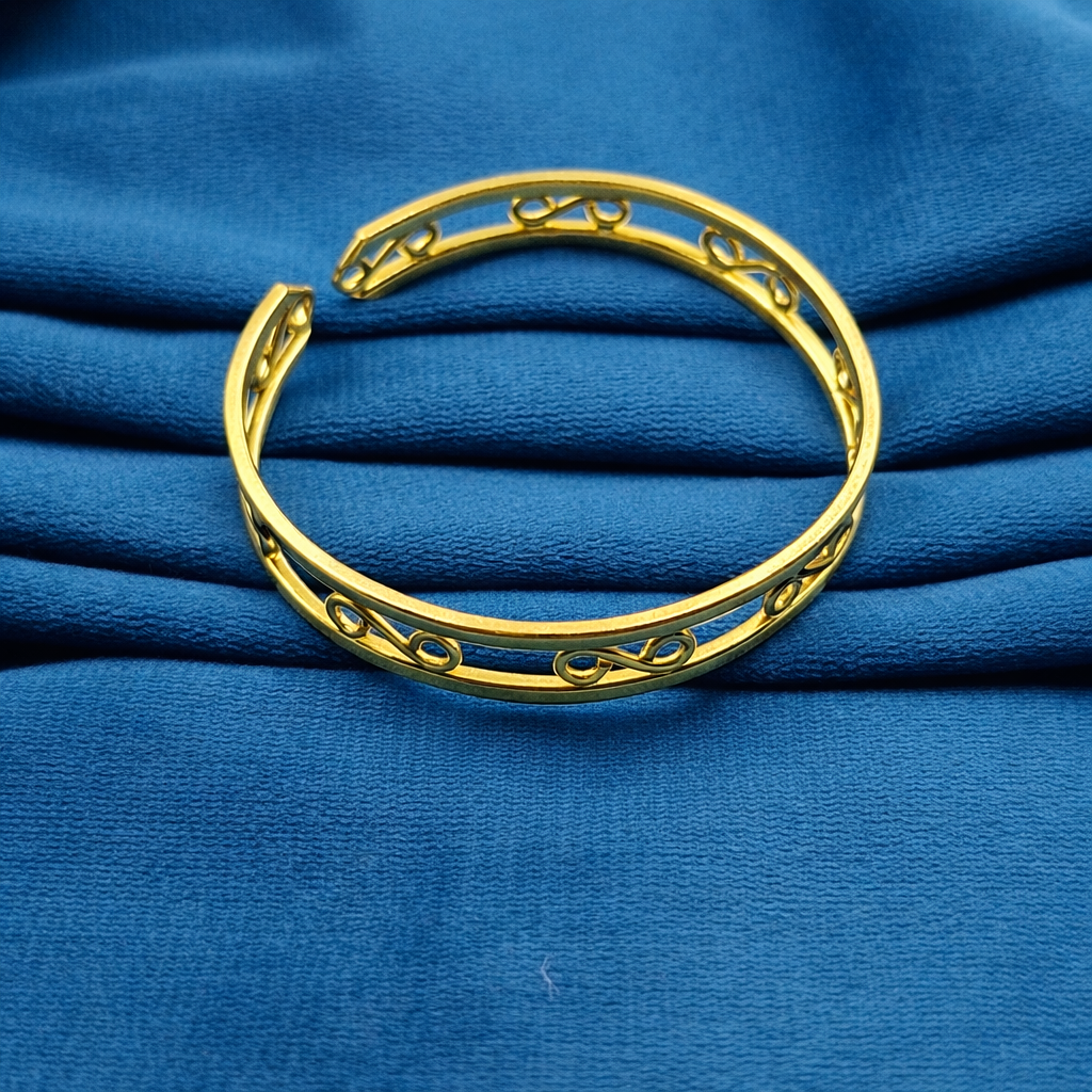 Elegant Open Cuff Bracelet | Minimalist Infinity Scroll Design Bangle CUF10