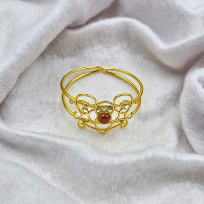 Gold Plated Filigree Cuff Bracelet Elegant Adjustable Boho Jewelry CUF15-GLD