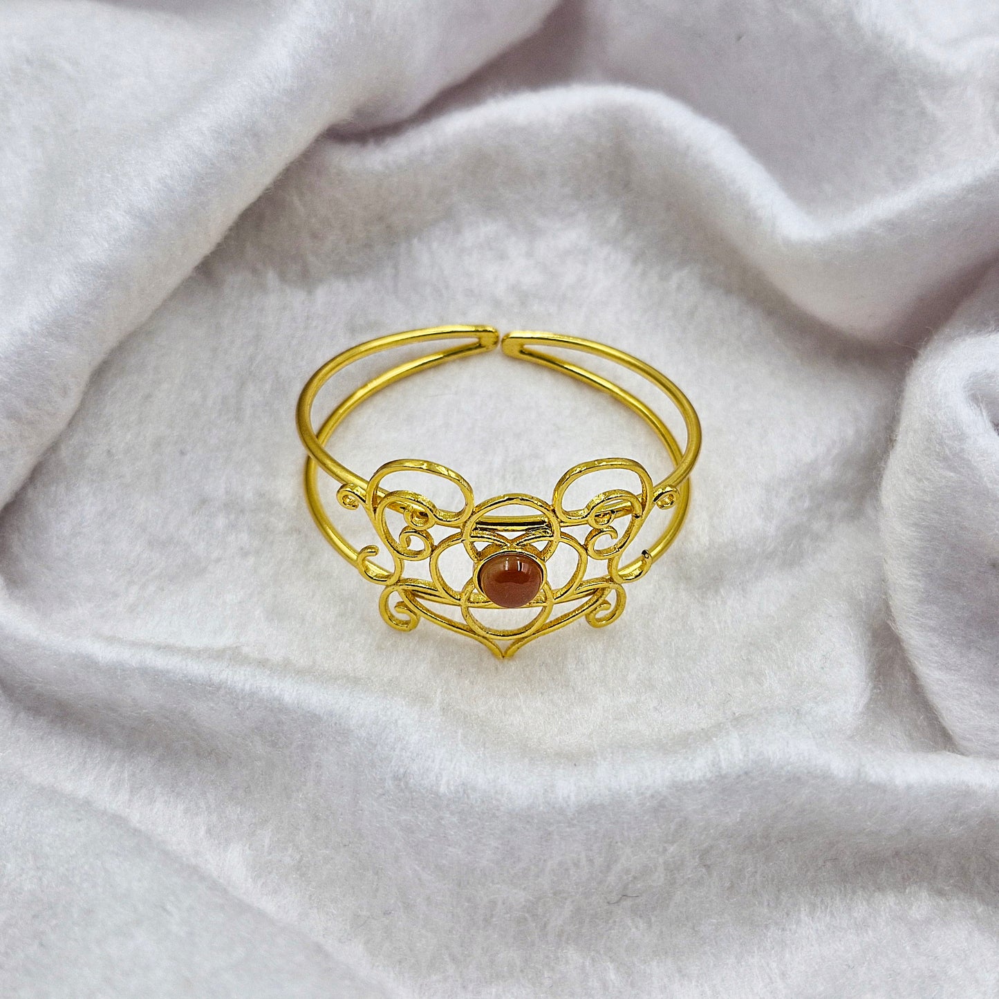 Gold Plated Filigree Cuff Bracelet Elegant Adjustable Boho Jewelry CUF15-GLD