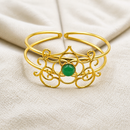 Gold Plated Filigree Cuff Bracelet Elegant Adjustable Boho Jewelry CUF15-GLD