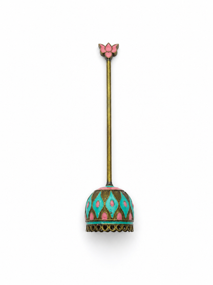 Handcrafted Brass Enamel Lotus Bell Decorative Pooja Door Chime DBL01-BRS-EN