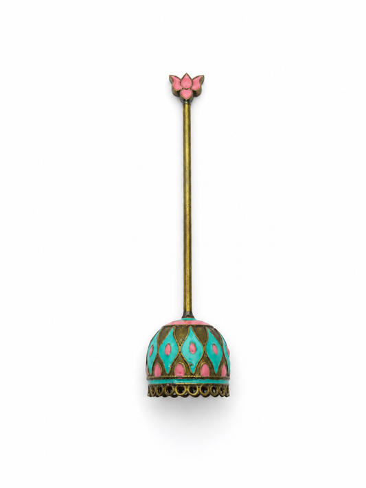 Handcrafted Brass Enamel Lotus Bell Decorative Pooja Door Chime DBL01-BRS-EN