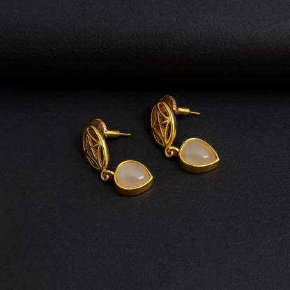 Geometric Stud Drop Earring