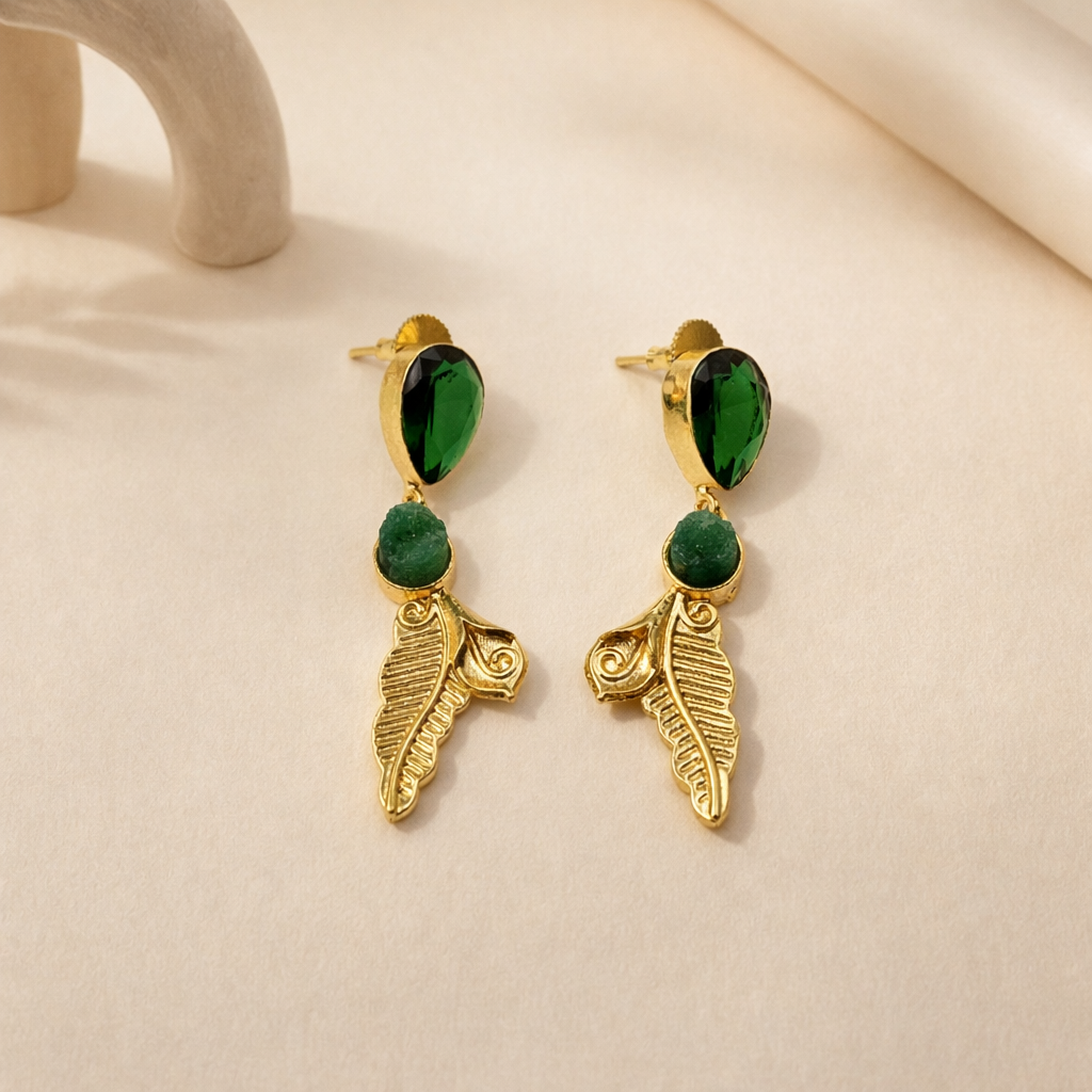 Lightweight Statement Leaf Drop Earrings