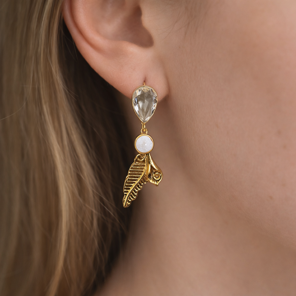 Lightweight Statement Leaf Drop Earrings