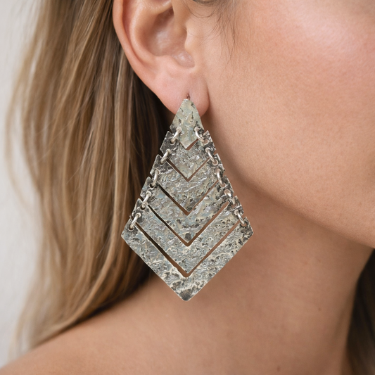 Bold Geometric Textured Modern Earrings