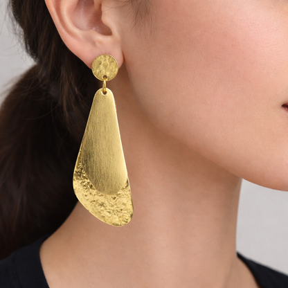 Hammered Drop Earrings DR11-PLN