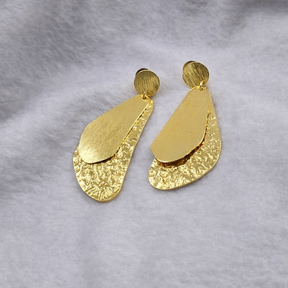 Hammered Drop Earrings DR11-PLN