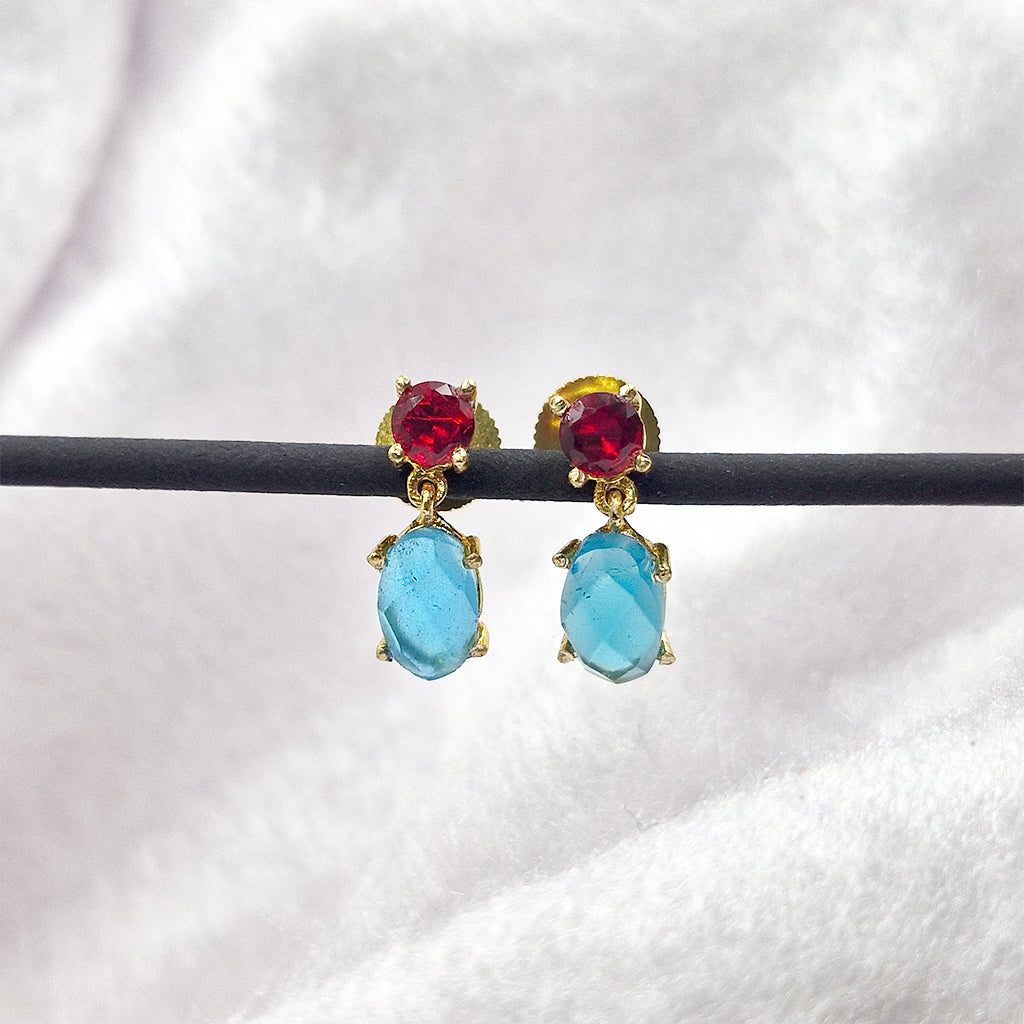 Minimal Gemstones Earrings Rich Color Jewelry for Her