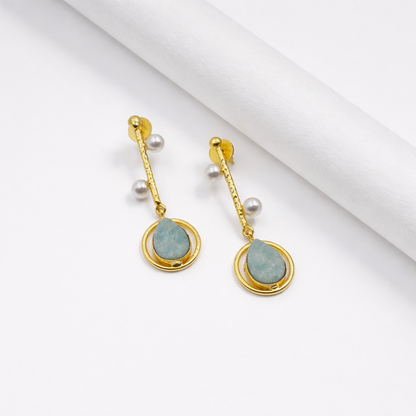 Bar Earrings Dainty Gemstone and Classic Pearl Jewelry