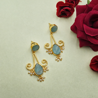 Natural Gemstone Stud Earrings Elegant Birthstone Jewelry