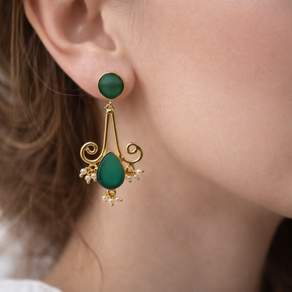 Natural Gemstone Stud Earrings Elegant Birthstone Jewelry