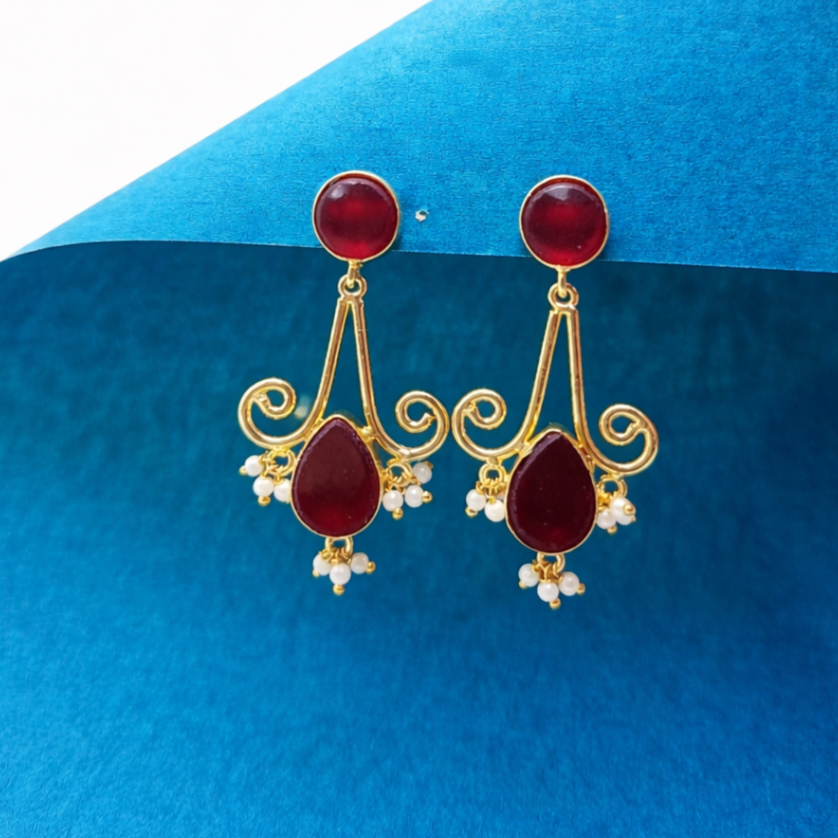 Natural Gemstone Stud Earrings Elegant Birthstone Jewelry