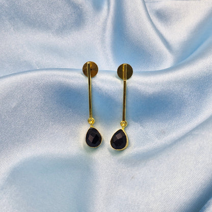 Bar With Gemstone Drop Earrings Sleek Jewelry