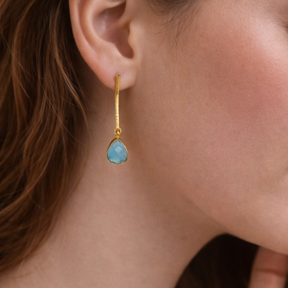 Bar With Gemstone Drop Earrings Sleek Jewelry