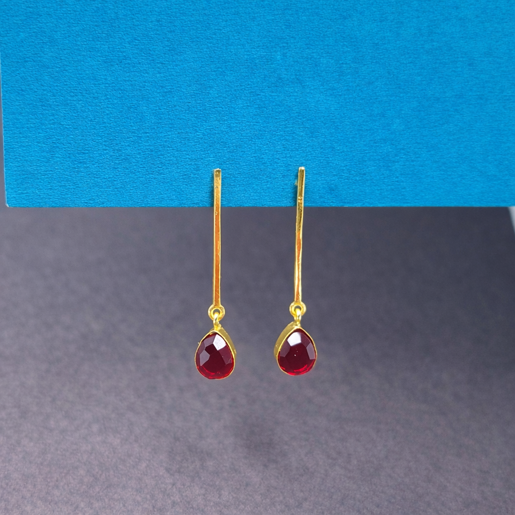Bar With Gemstone Drop Earrings Sleek Jewelry