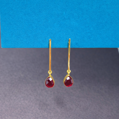Bar With Gemstone Drop Earrings Sleek Jewelry