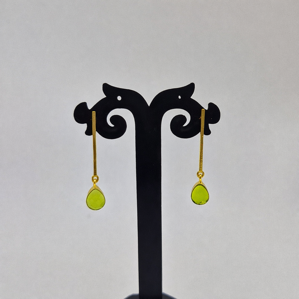 Bar With Gemstone Drop Earrings Sleek Jewelry