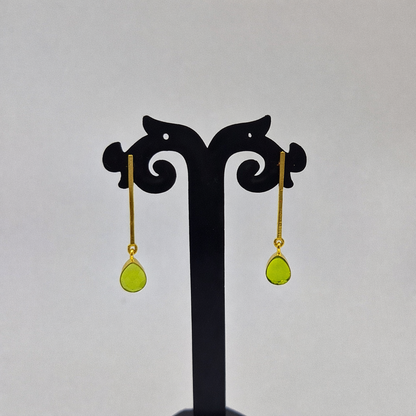Bar With Gemstone Drop Earrings Sleek Jewelry