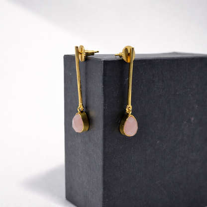 Bar With Gemstone Drop Earrings Sleek Jewelry
