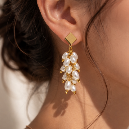 Pearl Bunch Earrings Elegant Jewelry