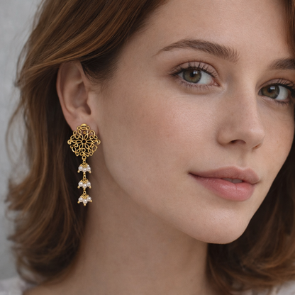 Plain Gold Mandala Stud Earrings Dainty Everyday Love Jewelry