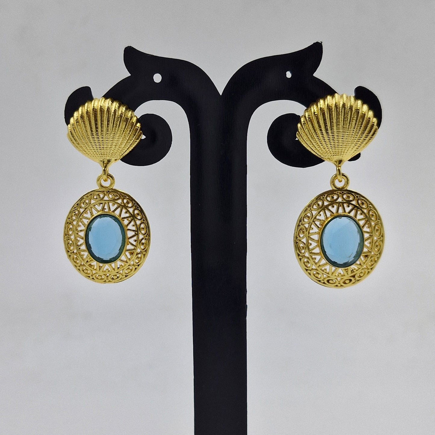 Gold Vintage Shell Drop Earrings for Women Statement Jewelry DR32-GLD