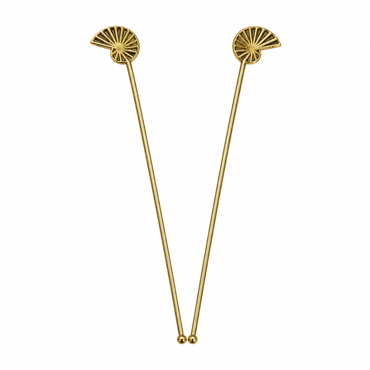 Brass Ammonite Cocktail Stirrer Set Elegant Long Decorative Bar Picks DST09-BRS-PLN