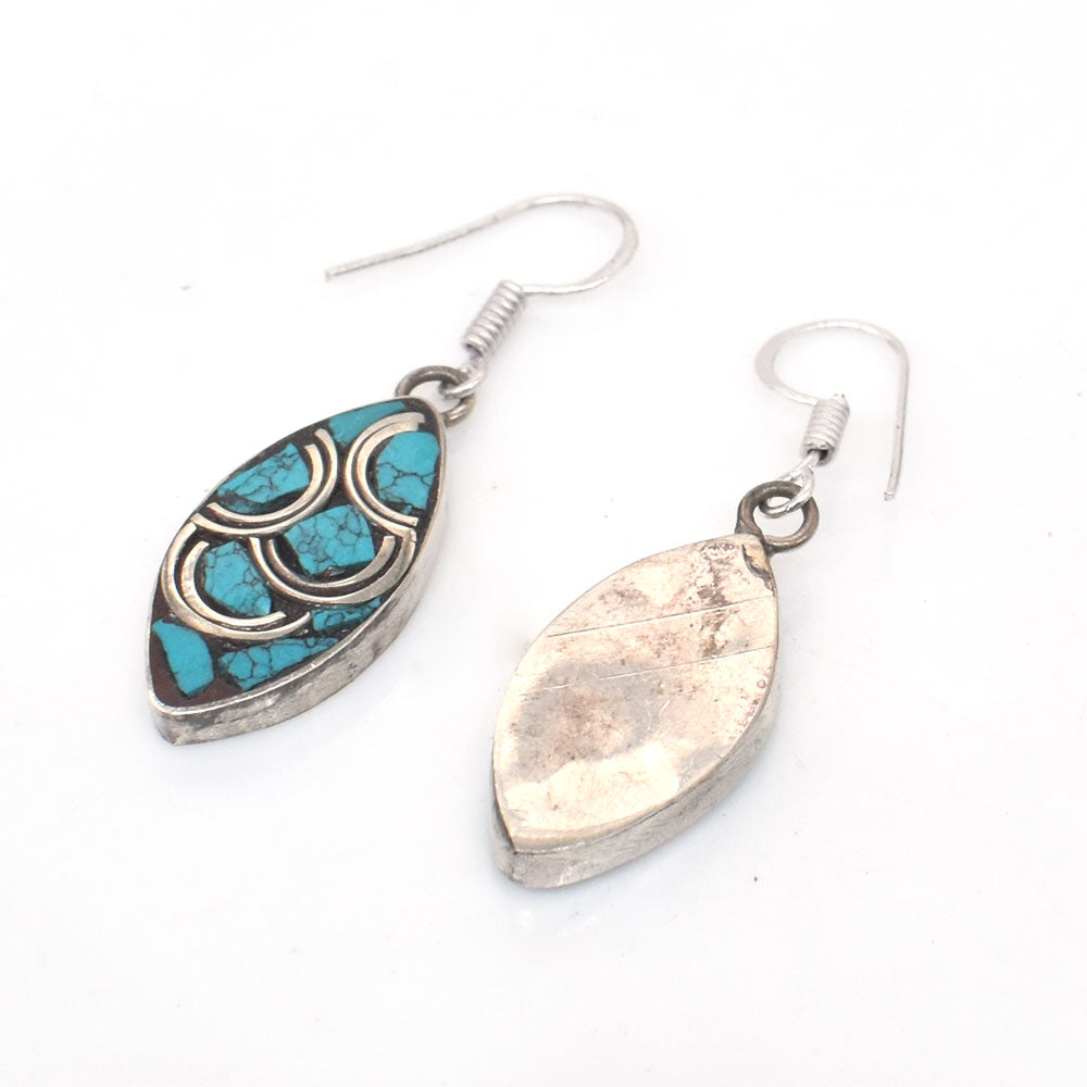 Marquise Tibetan Silver Earrings New Year Gift Idea Dangle Earring 1.5" EAR-10032