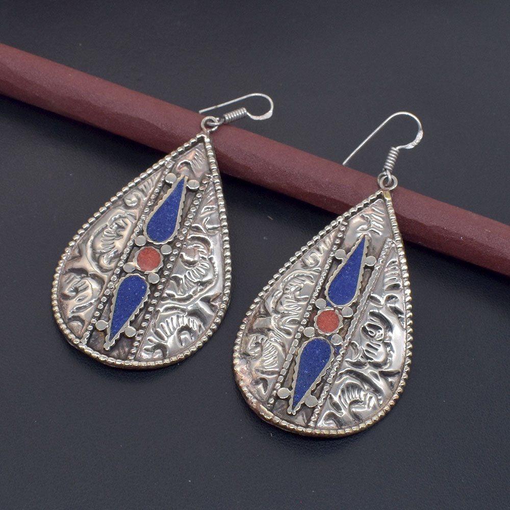Vintage Tibetan Nepalese Earrings Ethnic Handmade Fashion Jewelry Gift EAR-10701