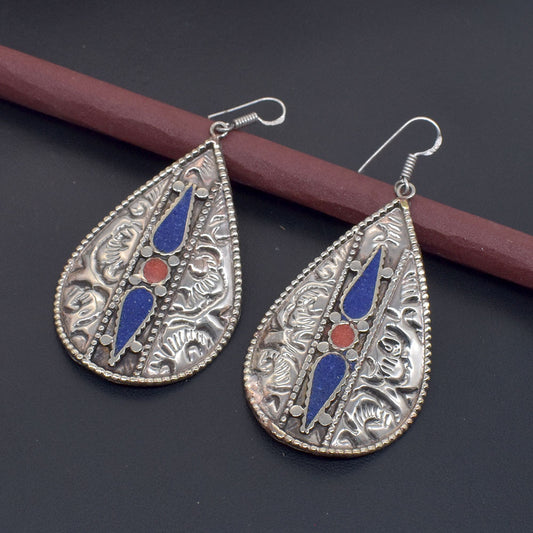 Vintage Tibetan Nepalese Earrings Ethnic Handmade Fashion Jewelry Gift EAR-10701