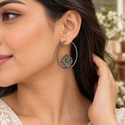 Green Onyx Wonderful Jewelry Gemstone Fashion Ethnic earring 1'' to 2'' EAR-4907