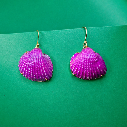 Titanium Sea Shell Earrings Ocean Inspired Beach Wear Jewelry EAR05-GLD