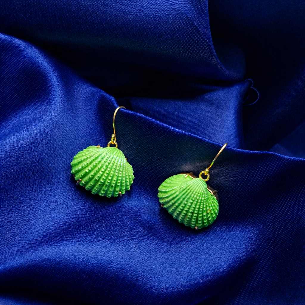 Titanium Sea Shell Earrings Ocean Inspired Beach Wear Jewelry EAR05-GLD