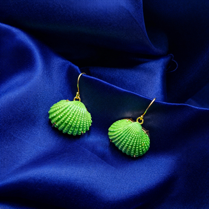 Titanium Sea Shell Earrings Ocean Inspired Beach Wear Jewelry EAR05-GLD