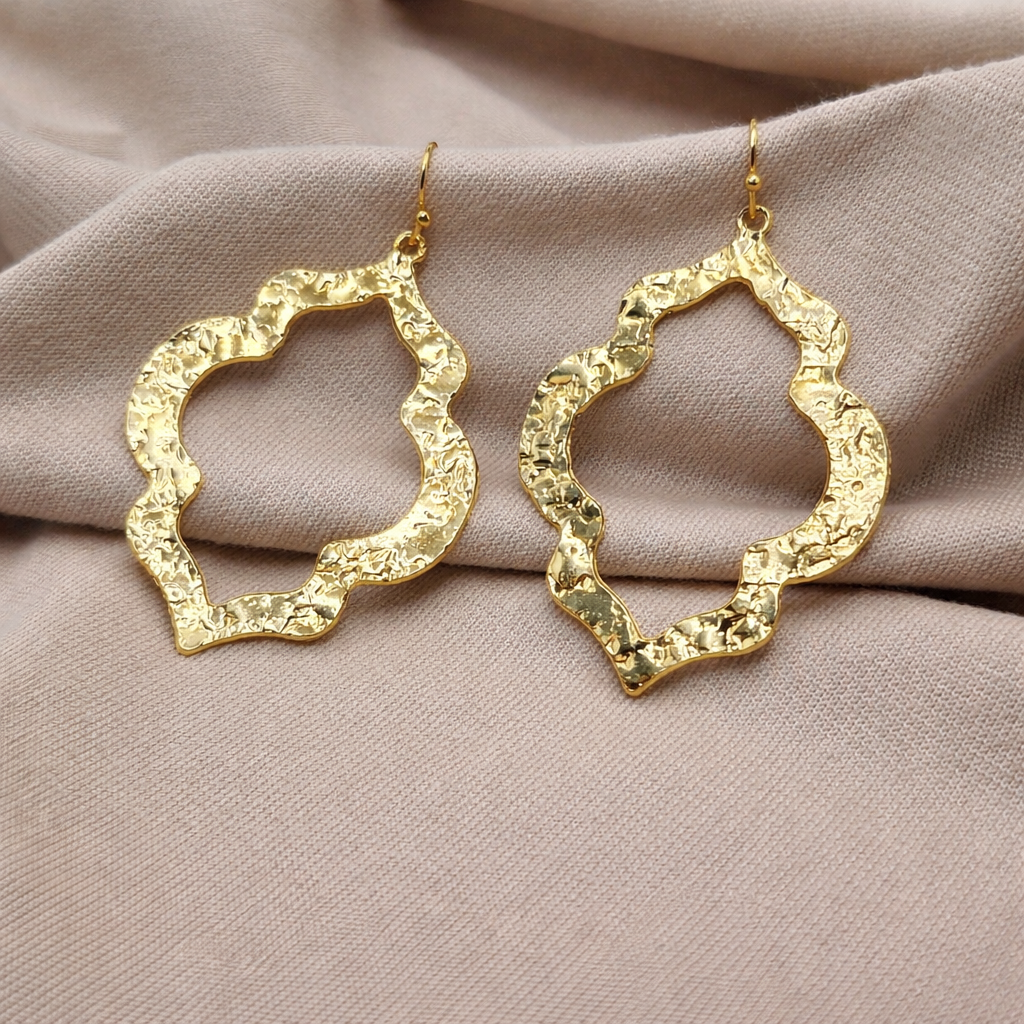 Open Mehraab Earrings Jewelry Elegant Drop EAR09-GLD