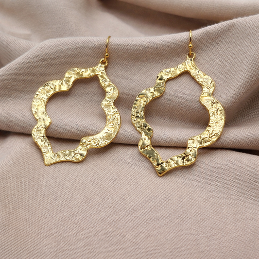 Open Mehraab Earrings Jewelry Elegant Drop EAR09-GLD