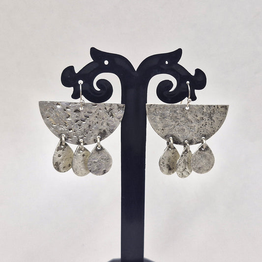 Elegant Silver Geometric Drop Earrings EAR10-PLN