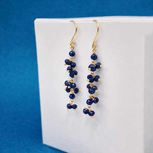 Elegant Minimal Gemstone Beaded Earrings EAR11-GLD