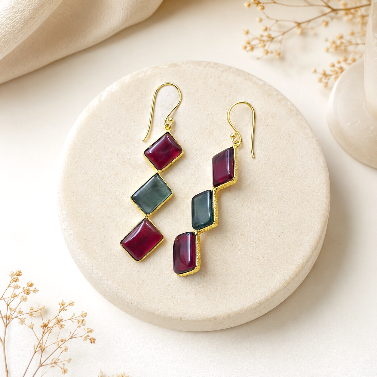 Rectangular Beauty Dangle Earrings EAR12-GLD