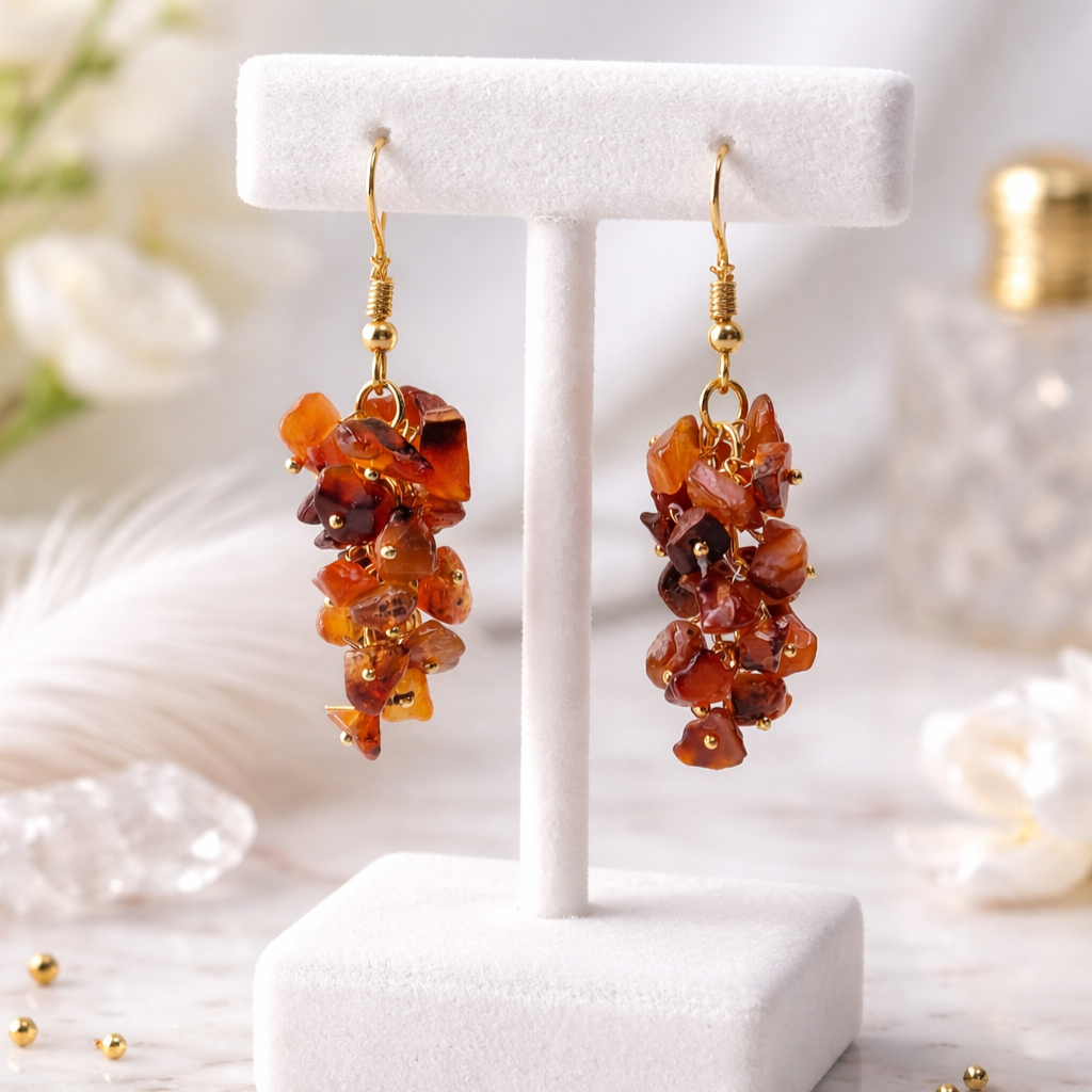 Boho Cluster Drop Earrings for Women Statement Fashion Jewelry EAR16-GLD