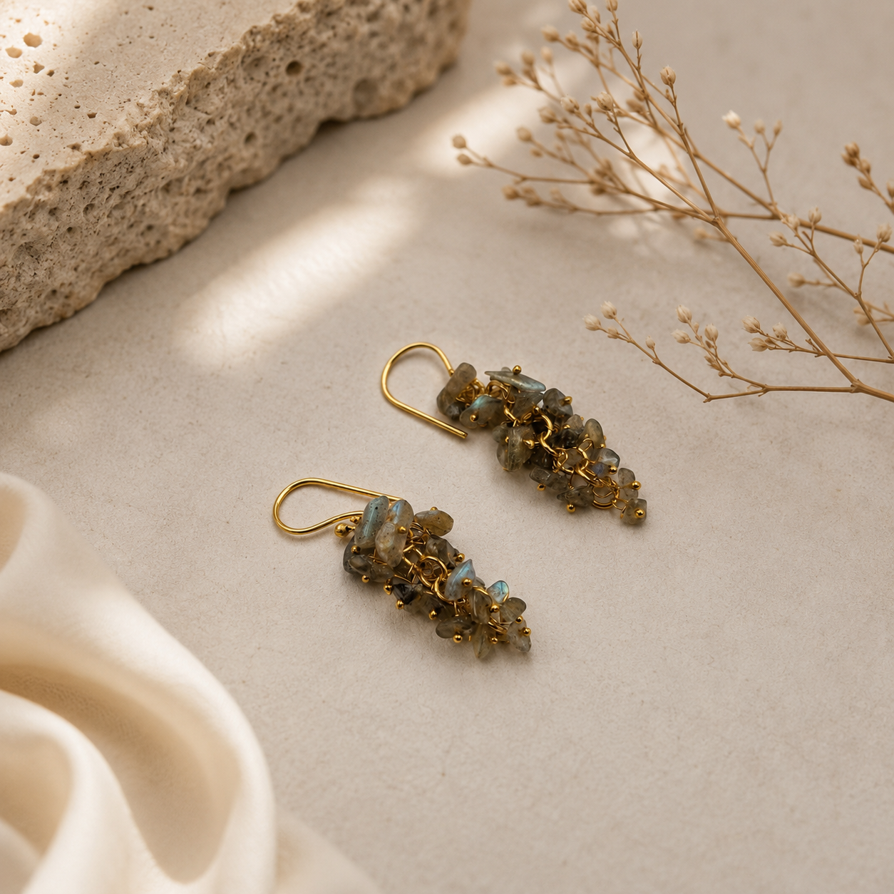 Boho Cluster Drop Earrings for Women Statement Fashion Jewelry EAR16-GLD