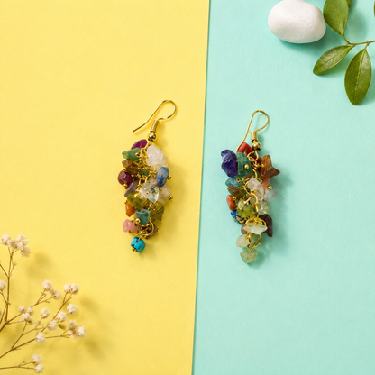 Boho Cluster Drop Earrings for Women Statement Fashion Jewelry EAR16-GLD