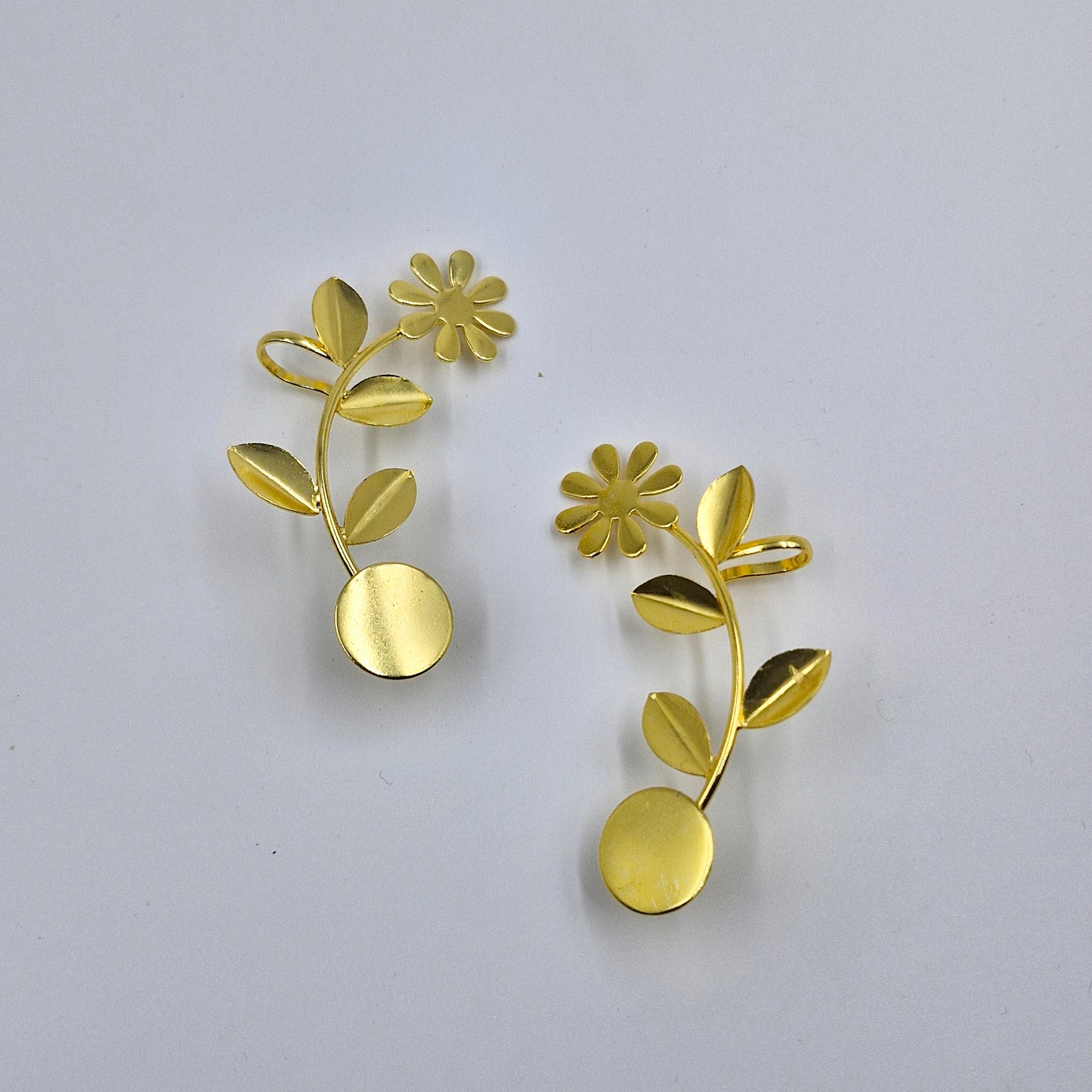 Gold Plated Floral Ear Cuff Earrings for Women EC01-GLD